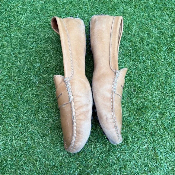 Tods Gommino Driving Loafers Tan Leather Mens Size‎ 39.5 Italy Penny Brown